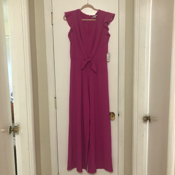 julia jordan Pants - Magenta Cap-Sleeved Jumpsuit
